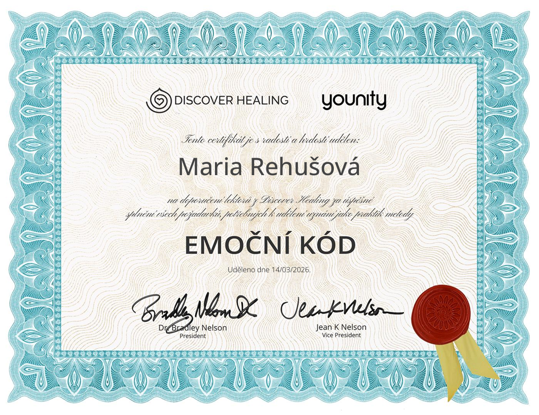 Certifikát Emotion Code