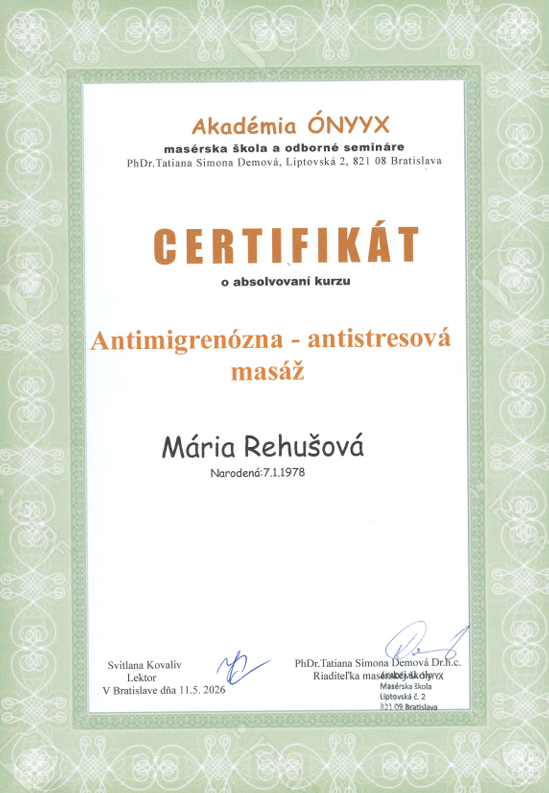 Certifikát Hlava