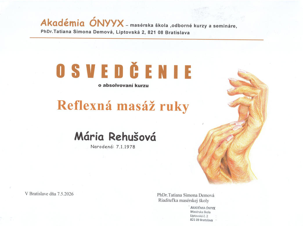 Certifikát Ruky